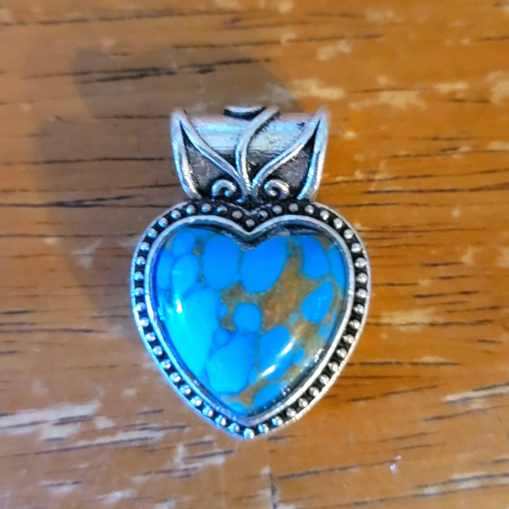 Silver Turquoise Heart Pendant